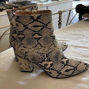 Snake print booties